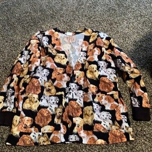 Women’s long leave button up scrub top